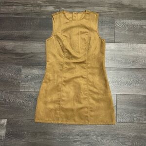 Elegant Tan Sleeveless Dress